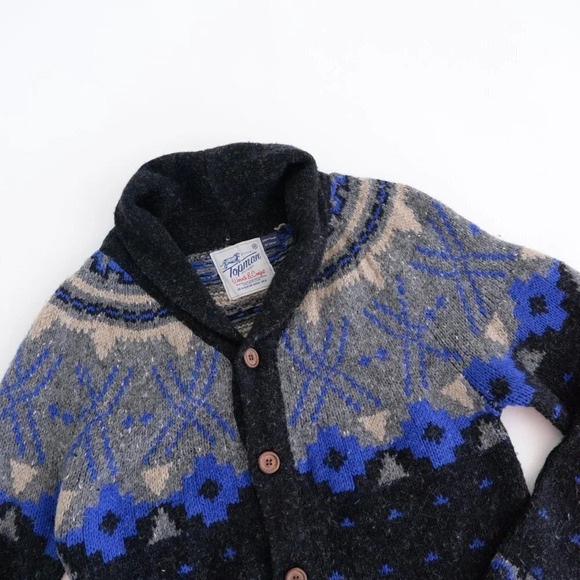 TopMan Black and Blue Knit Cardigan  ~Medium - Picture 9 of 14